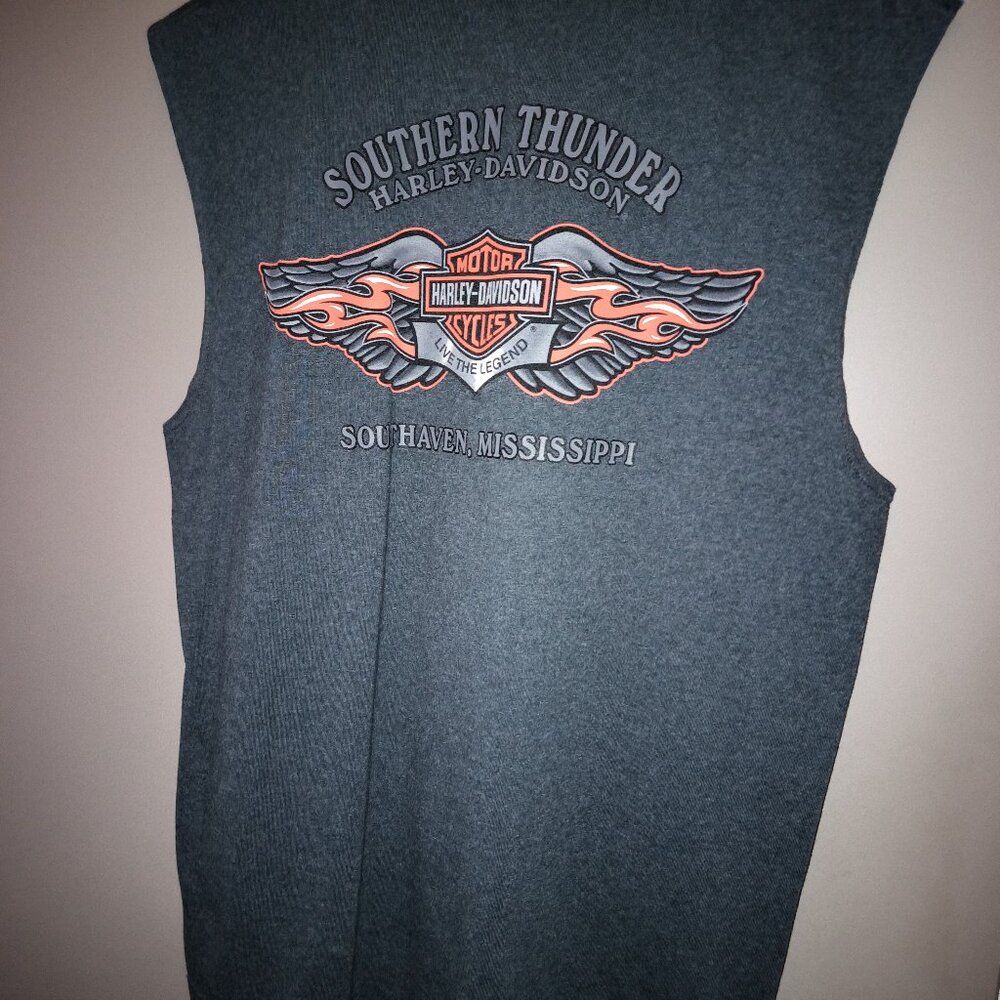 Mens dark gray southern thunder hd sleeveless shirt